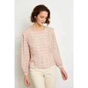 Blouse col rond imprimée, manches longues PIGMEO