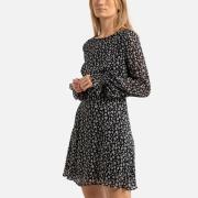 Robe courte manches longues imprimé fleuri