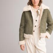 Blouson en simili, doublé sherpa