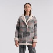 Manteau mi-long boutonné sherpa