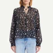 Blouse col montant imprimé graphique