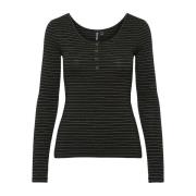 T-shirt à fines rayures brillantes