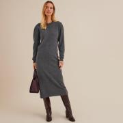 Robe droite en laine, longue, manches longues