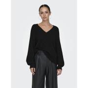 Pull col V en maille ajourée, manches longues
