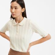 Pull col polo, chemise en fine maille