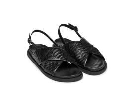 Sandales plates en cuir tressé Adelash