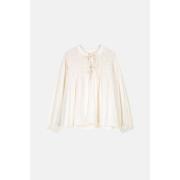 Blouse brodée col rond, manches longues, NICOLETTA
