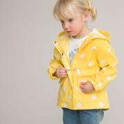 Parka à capuche, en gomme et à pois