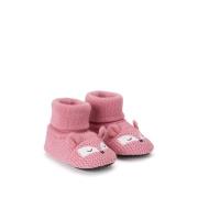 Chaussons à enfiler en tricot tête de renard
