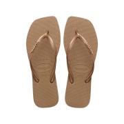 Tongs Slim Square Logo Metallic
