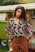 Blouse fluide col V, imprimé cachemire, BEILY