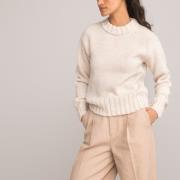 Pull col rond, grosse maille