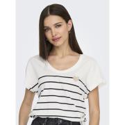 T-shirt rayé, impression cœur devant
