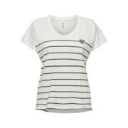 T-shirt rayé, impression cœur devant