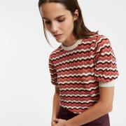 Pull col rond esprit crochet, manches ballon