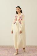 Robe longue brodée manches longues DJINALIA