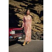 Robe longue col V, imprimé floral, RHYAN