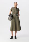 Robe chemise midi, manches courtes