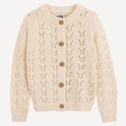 Gilet boutonné en fine maille ajourée