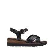 Sandales compensées en cuir