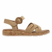 Sandales semi-compensées en cuir