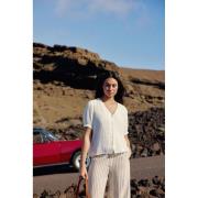 Blouse boutonnée col V, manches courtes, TEVAN
