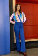 Pantalon flare en coton stretch, SONNY