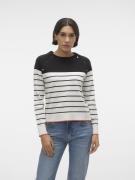 Pull rayé, détails boutons