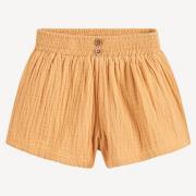 Short en gaze de coton, taille élastiquée