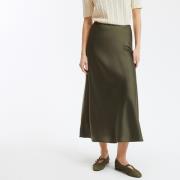 Jupe évasée longue en satin mat, Signature MARION