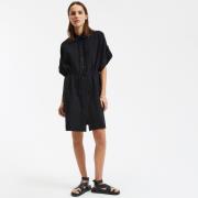 Robe-chemise évasée, courte, manches courtes