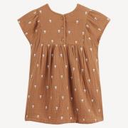 Robe évasée en gaze de coton, manches courtes