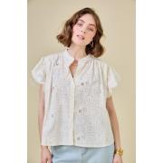Blouse brodée manches courtes