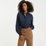 T-shirt col victorien, manches longues