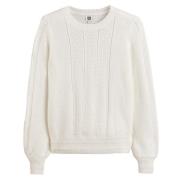 Pull col rond, en maille pointelle