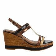 Sandales compensées en cuir