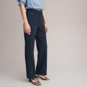 Pantalon droit à revers en polyviscose