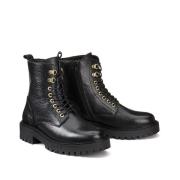 Bottines à lacets en cuir, semelle crantée