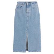 Jupe droite longue en denim