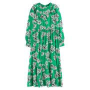 Robe longue évasée, à volants