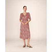 Robe longue portefeuille, imprimé floral, PERLINE