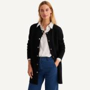 Cardigan long, en fine maille, boutonné