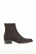 Bottines pointues en cuir suède