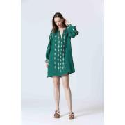 Robe courte à broderie ethnique