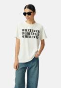 T-shirt col rond manches courtes, message pailleté