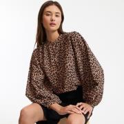 Chemise col mao, imprimée léopard, Signature LISE