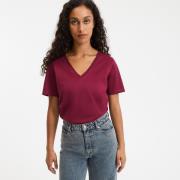 T-shirt loose col V, manches courtes