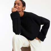 Pull en laine, col rond, grosse maille