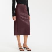 Jupe crayon, longueur midi, en simili