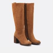 Bottes en cuir à talons, bout carré